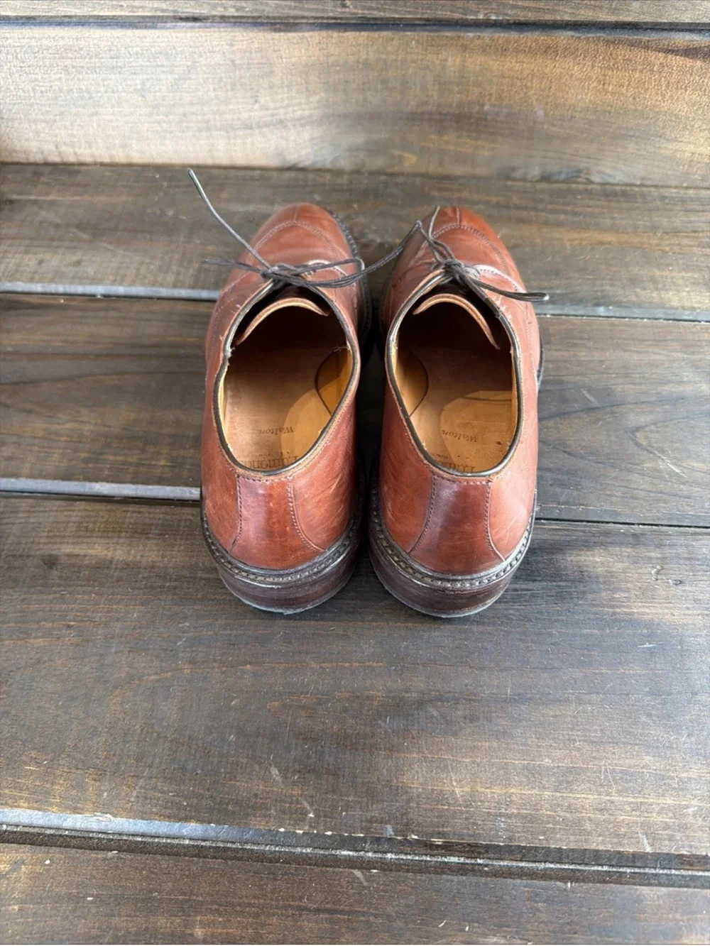 Allen Edmonds Walton Brown Leather Split Toe Oxford Dress Shoes Men Size 10 B